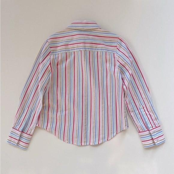 Vineyard Vines Girls Rainbow Striped Poplin Button Down Shirt Size 5, Like new! - Picture 2 of 5